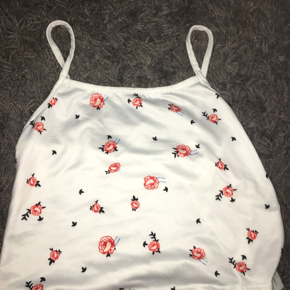 Cropped flower shirt!